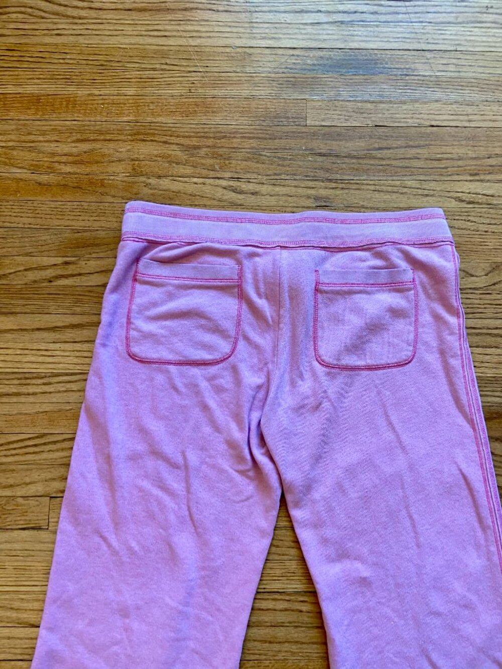 Victorias Secret PINK Flare Sweat Pants Drawstring Cotton Lightening Bolt Low L - Picture 14 of 14